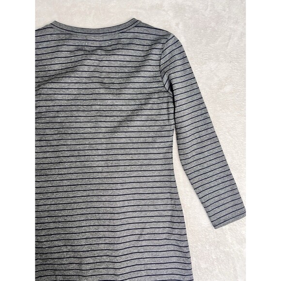 Sonnet James A Play Dress Women's Size XS Gray Black Striped Long Sleeve Stretch - Picture 15 of 15